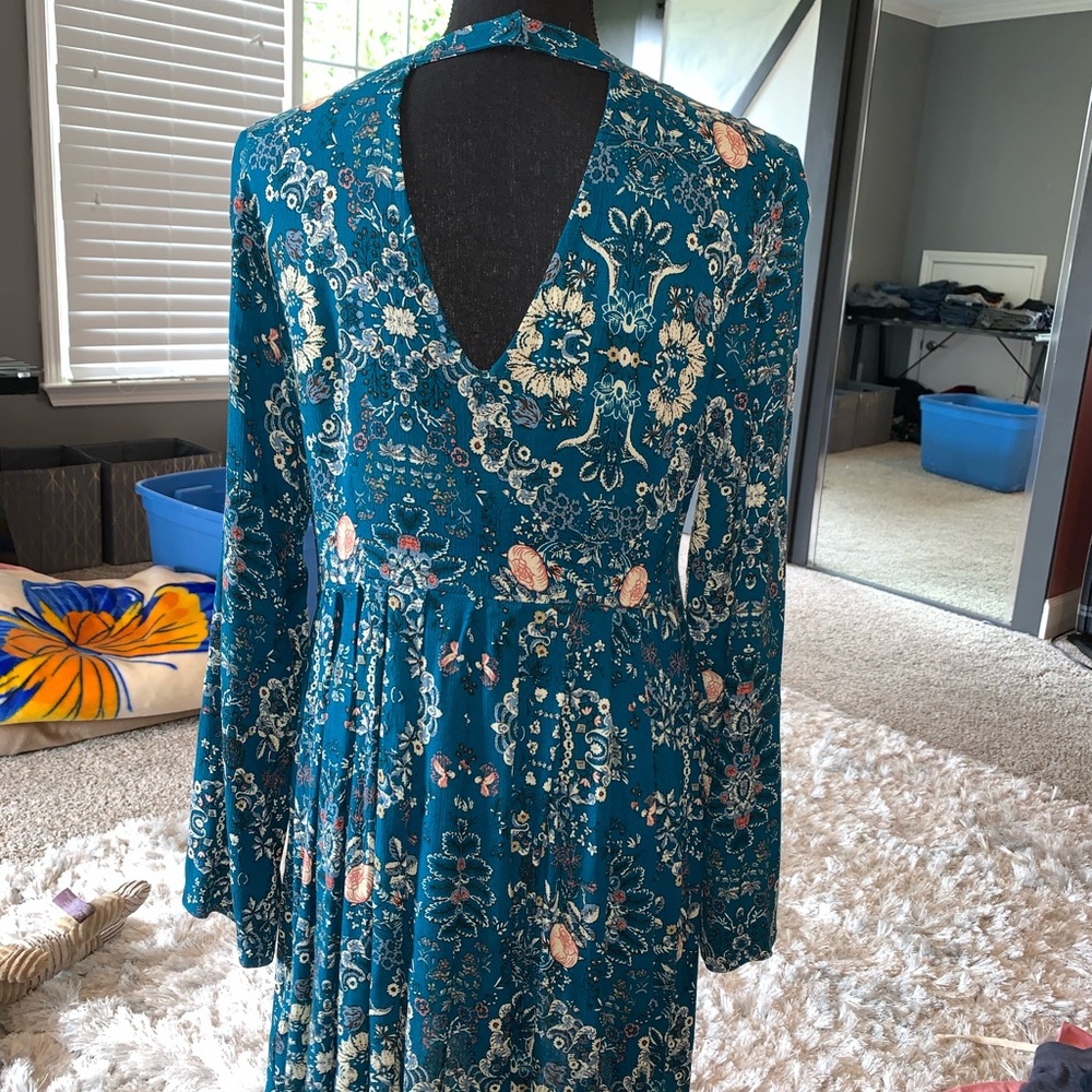 blue flower dress